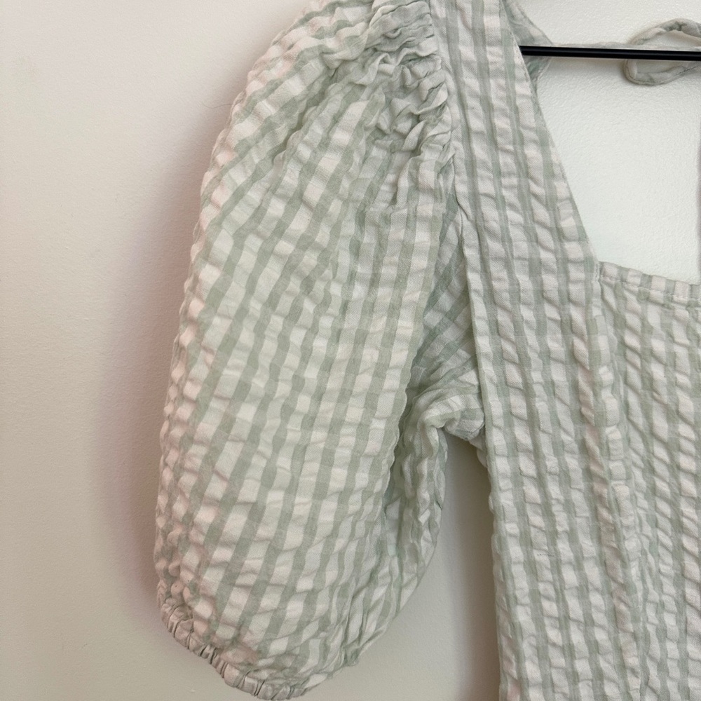 Nasty Gal Green Checkered Midi Dress